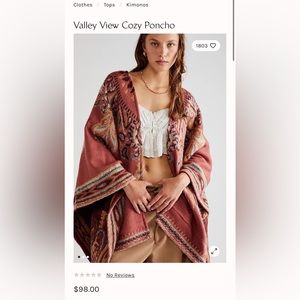 NWOT Free people Valley View Cozy Poncho
